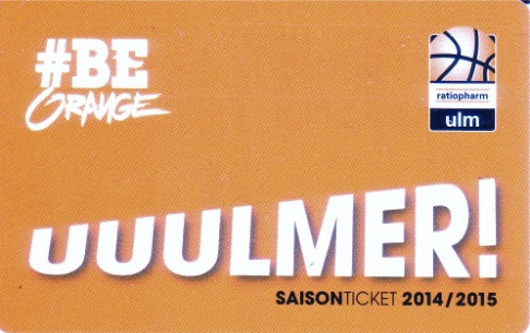 ratiopharm ulm - Dauertkarte 2014-2015 ratiopharm ulm - Dauertkarte 2014-2015