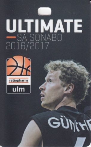 ratiopharm ulm - Dauerkarte 2016-2017 ratiopharm ulm - Dauerkarte 2016-2017